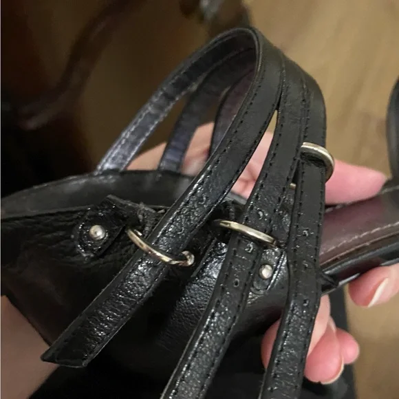 Nine West zipper back, open toe heels in Black - Picture 8 of 9